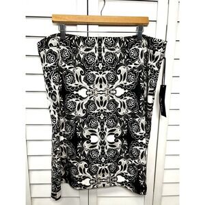 Nue Options Vintage Paisley Knit Stretch Pencil Skirt Women's Size 18W NWT